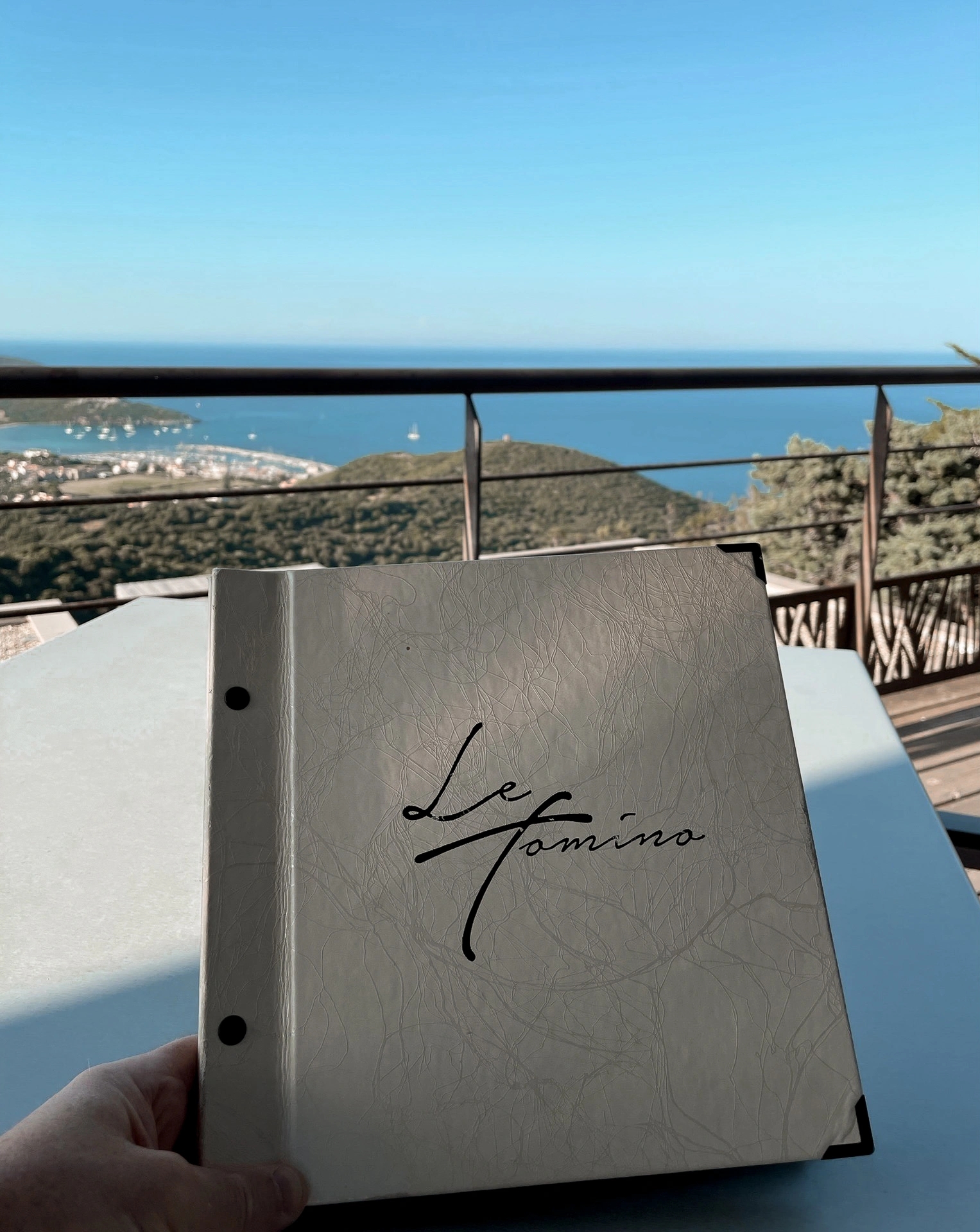 La vue du restaurant de l'hôtel 4 étoiles dans le Cap Corse